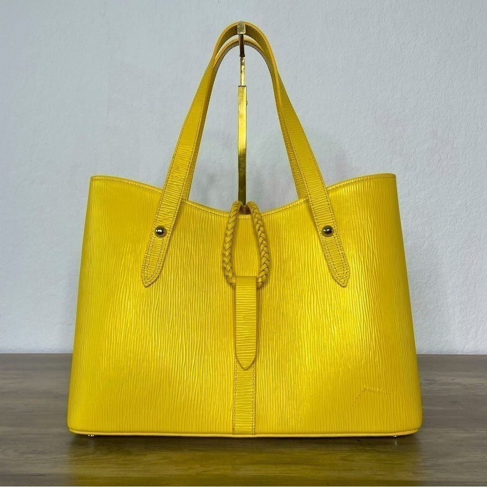 DANILO 1974 Yellow Epi Leather Structured Crossbody Handbag